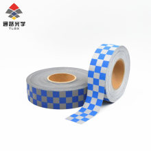 Silver and Blue Printed Reflective Fabric Tape for Reflective Safety Vest